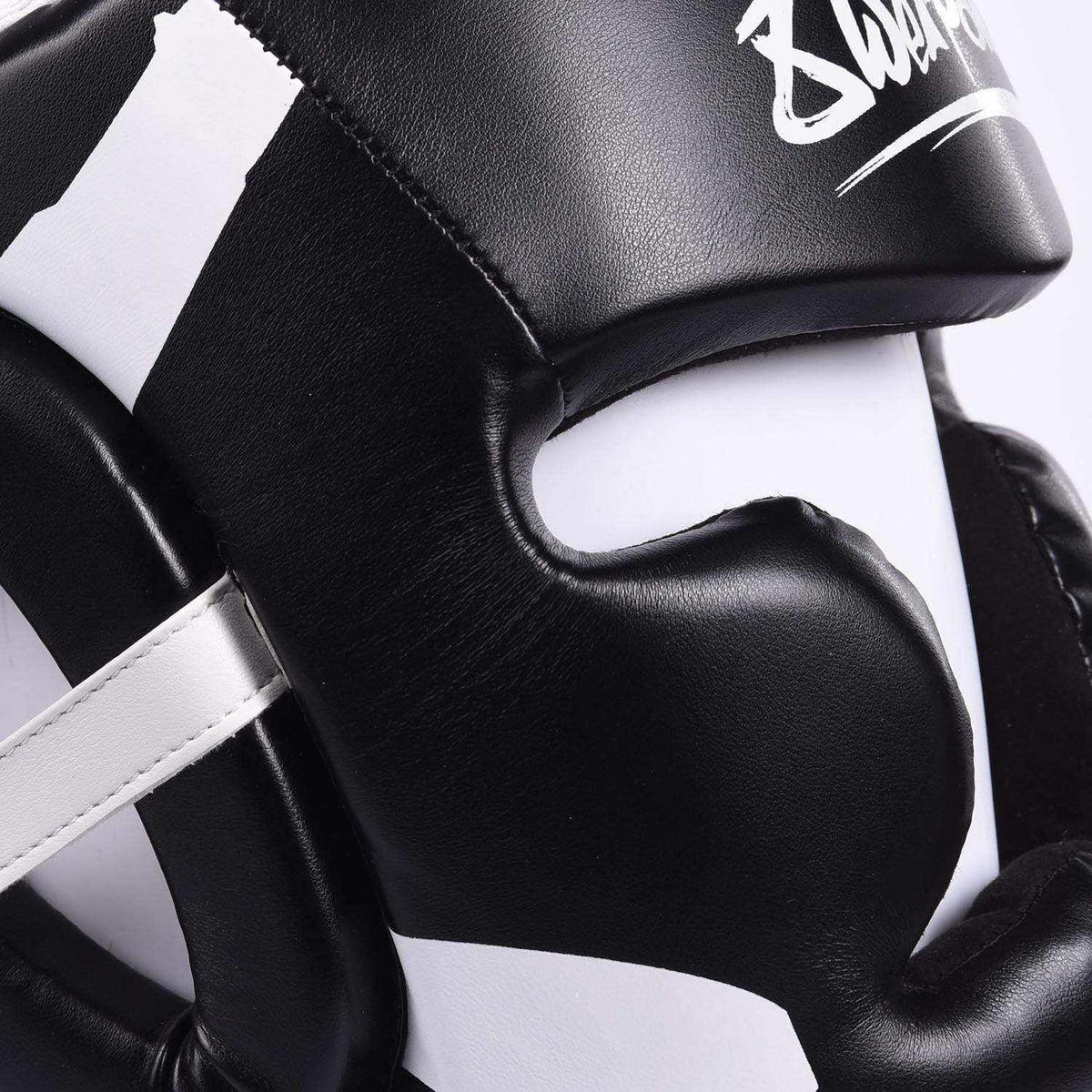 Casque de boxe 8 WEAPONS Unlimited noir et blanc avec mousse haute densité et réglage auto-agrippant