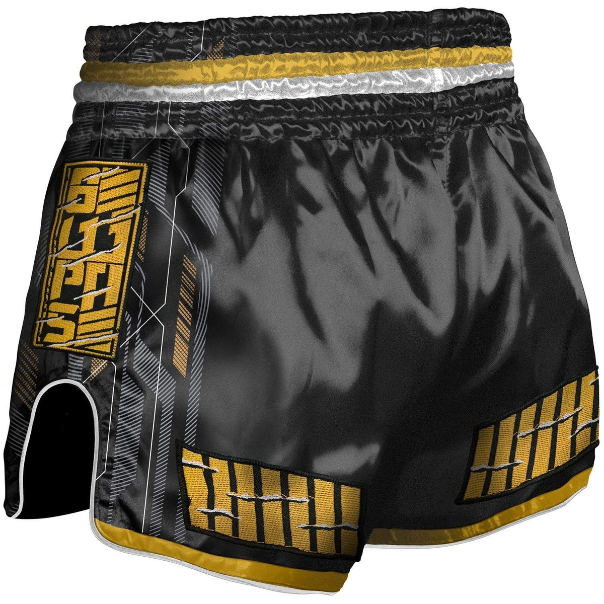 Short de Muay Thaï or 8 WEAPONS Samurai 2.0, coupe courte, confortable et résistant, idéal entraînements et combats.