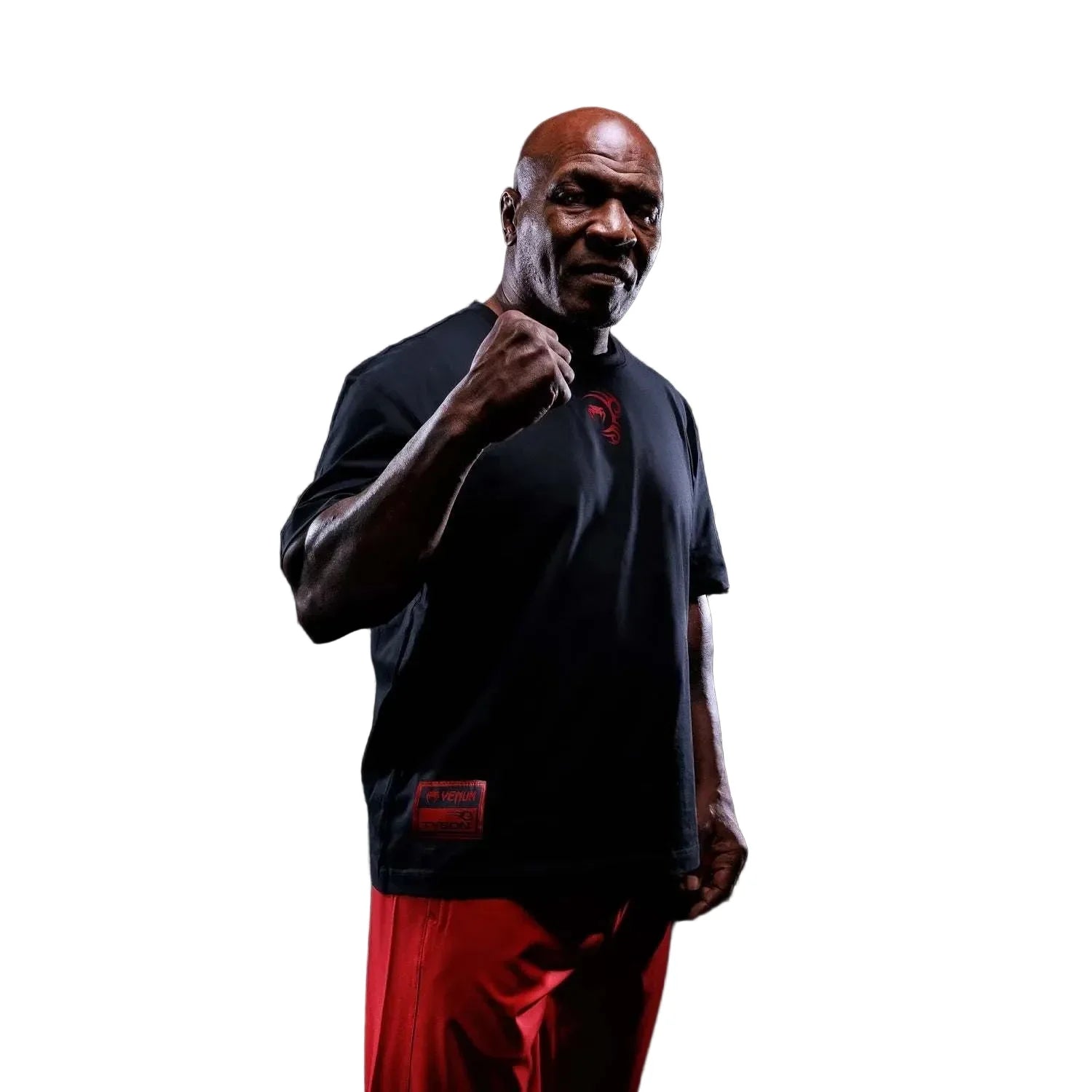 T-shirt Venum x Mike Tyson avec design tigre iconique noir et blanc pour boxe et sports de combat