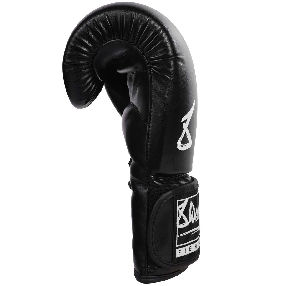 Gants de boxe 8 WEAPONS Pure noir et blanc avec mousse haute densité et fermeture velcro large