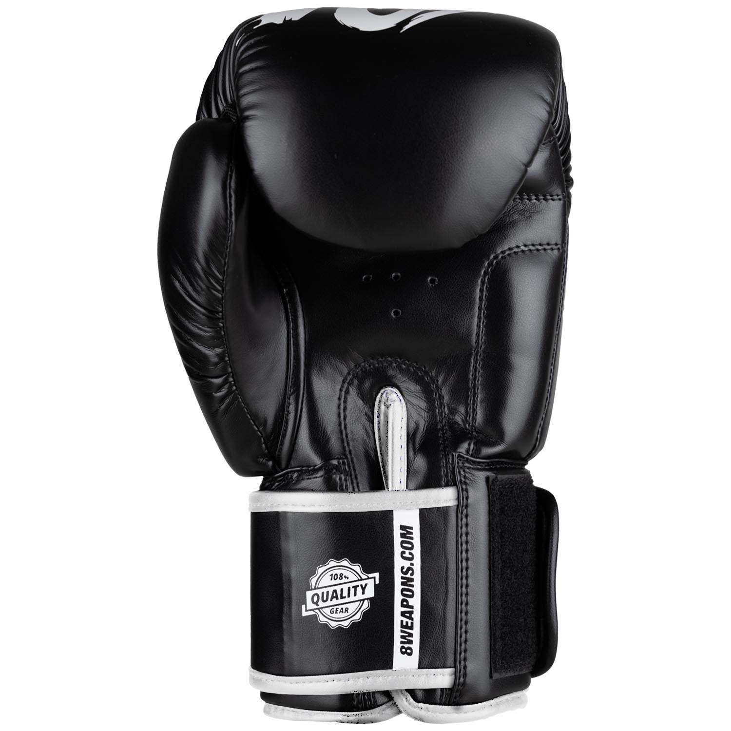 Gants de boxe 8 WEAPONS Unlimited 2.0 noir blanc protection confort velcro