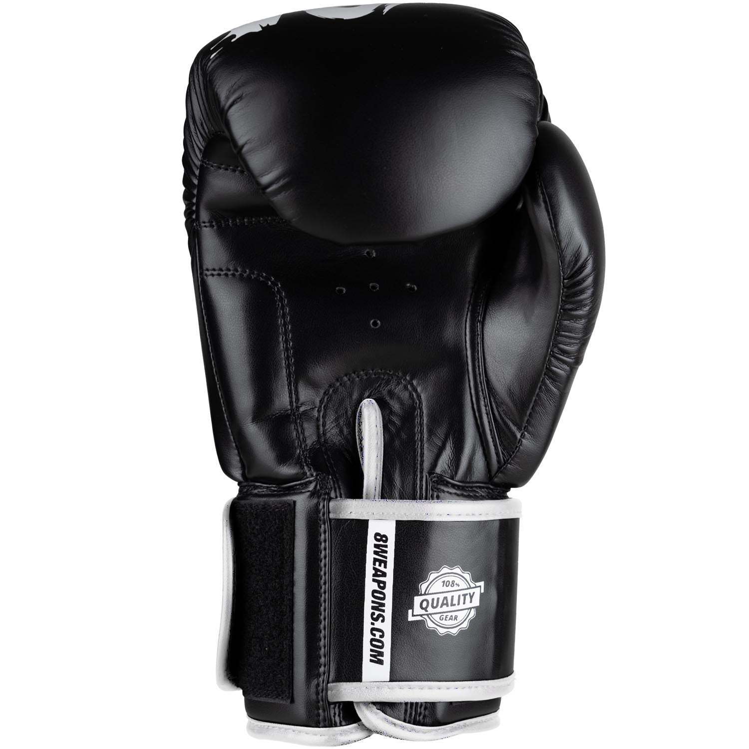 Gants de boxe 8 WEAPONS Unlimited 2.0 noir et blanc pour entraînement et protection optimale