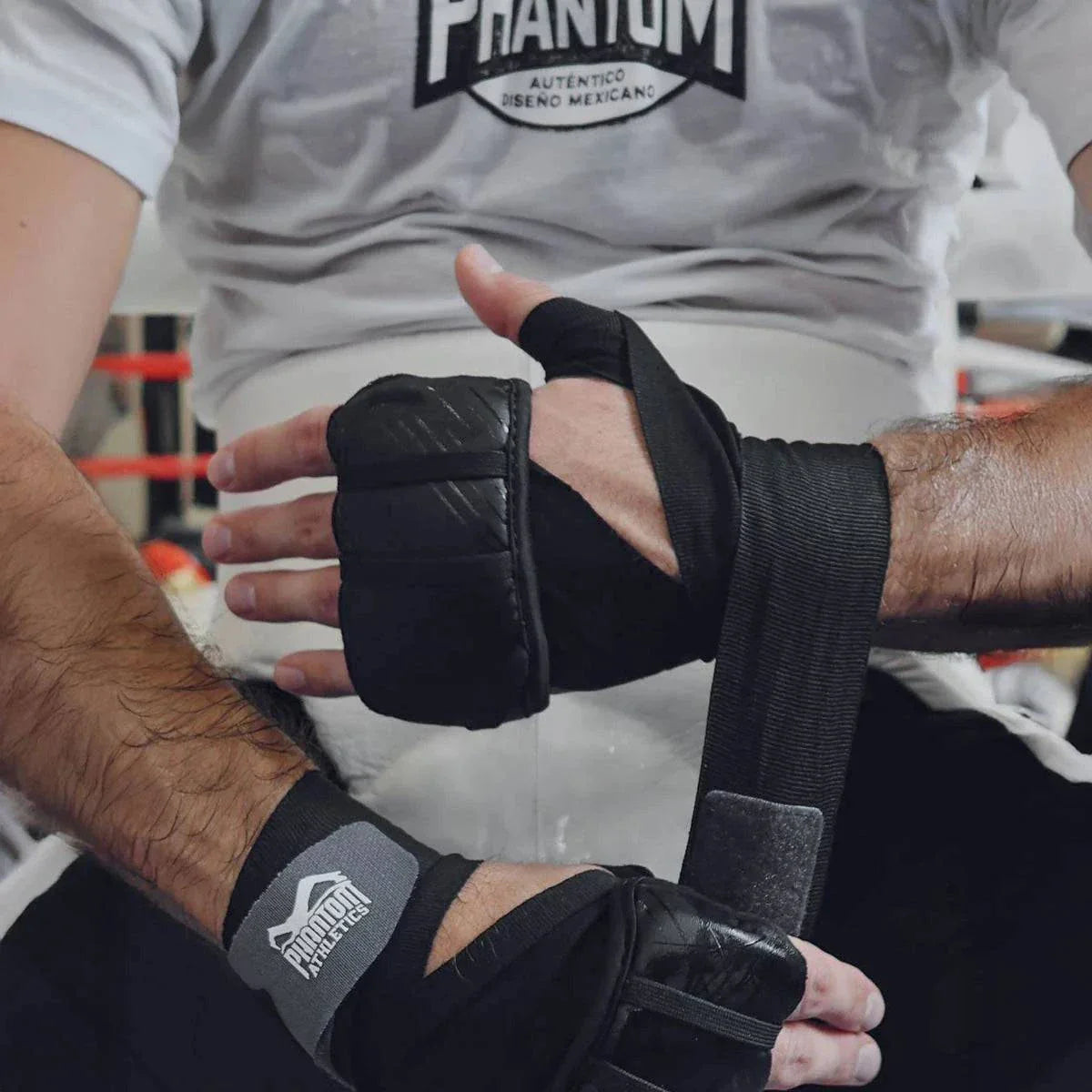 Bandages Fastwraps Speed Phantom Athletics noirs pour stabilité poignet et absorption chocs en boxe