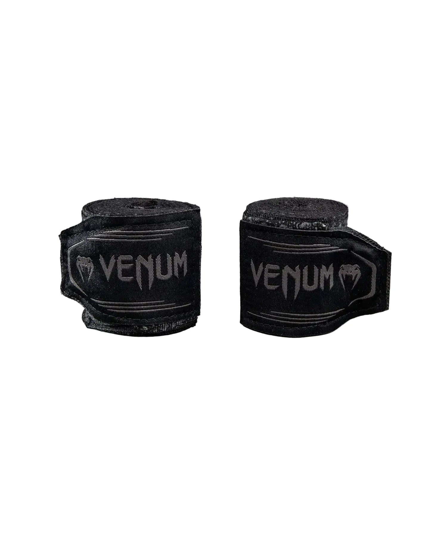 Bandes de boxe Venum Santa Muerte noir et blanc pour maintien optimal des poignets et confort d'entraînement.