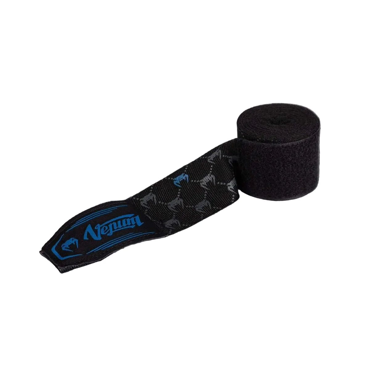 Bandes de Boxe Venum Monogram Advanced noires en coton élastiqué avec fermeture velcro et boucle pouce pour entraînements MMA, Muay Thaï et boxe
