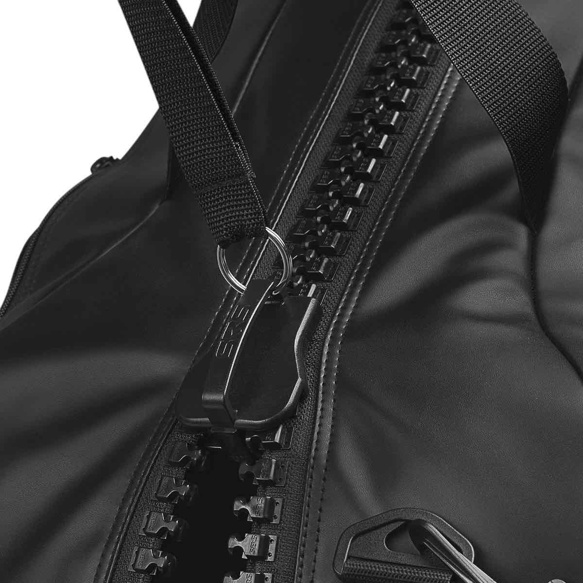 Black Adidas Combat large training bag with sturdy zipper and durable strap detail