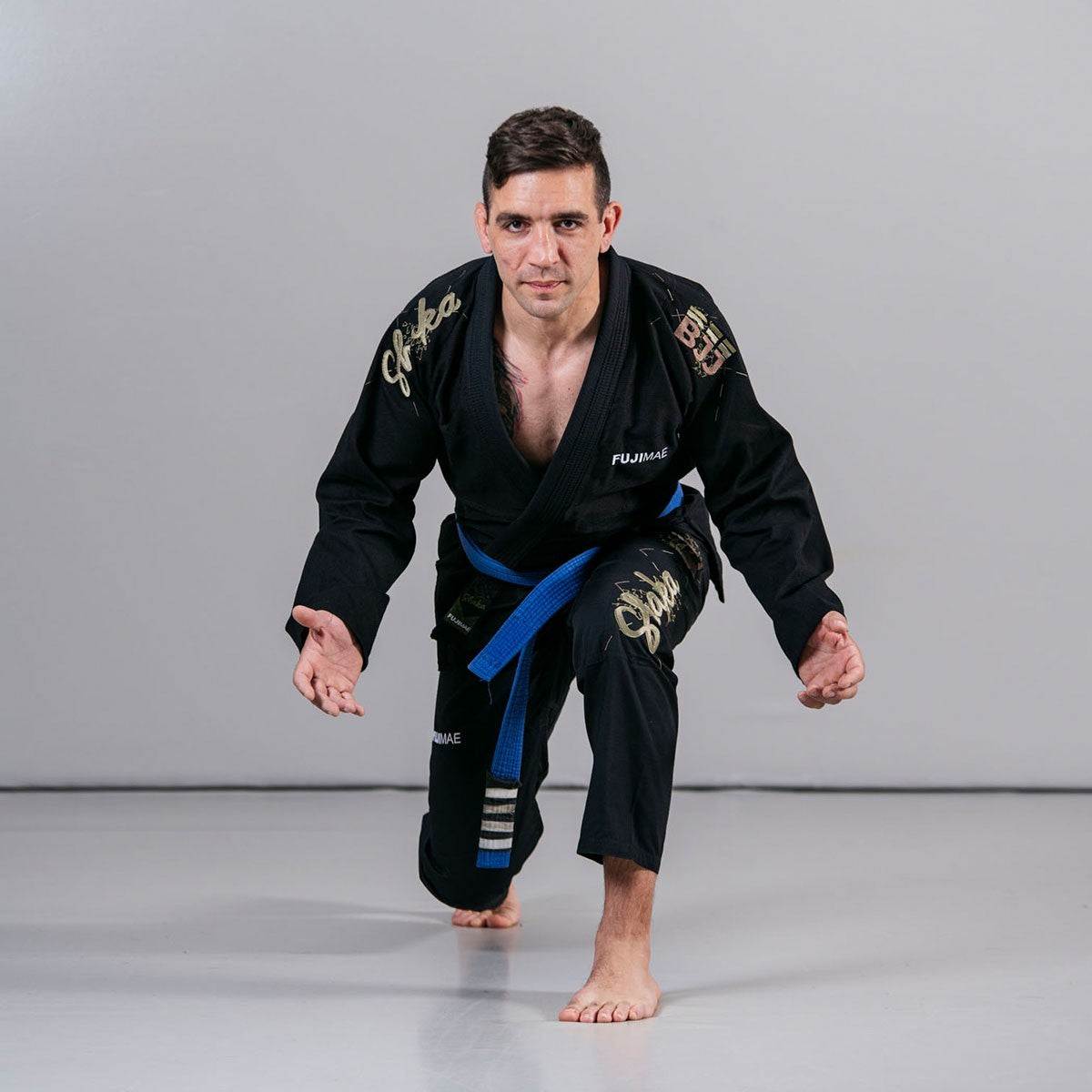 Kimono de Brazilian Jiu-Jitsu FUJIMAE Shaka 2.0 noir khaki marron technique et résistant