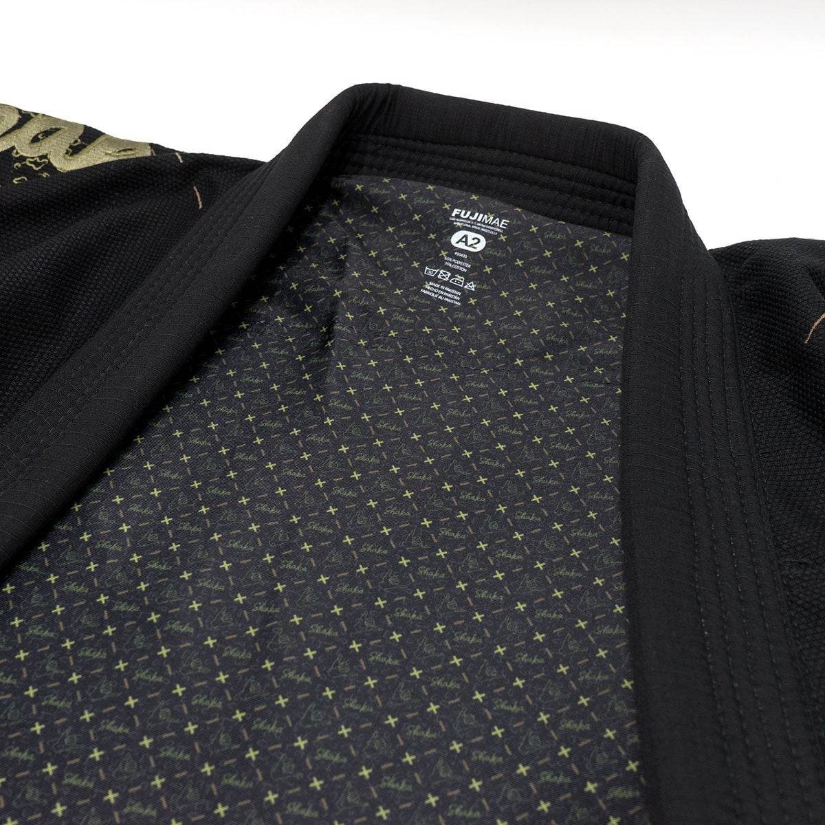 Kimono de Brazilian Jiu-Jitsu FUJIMAE Shaka 2.0 noir khaki marron résistant et technique