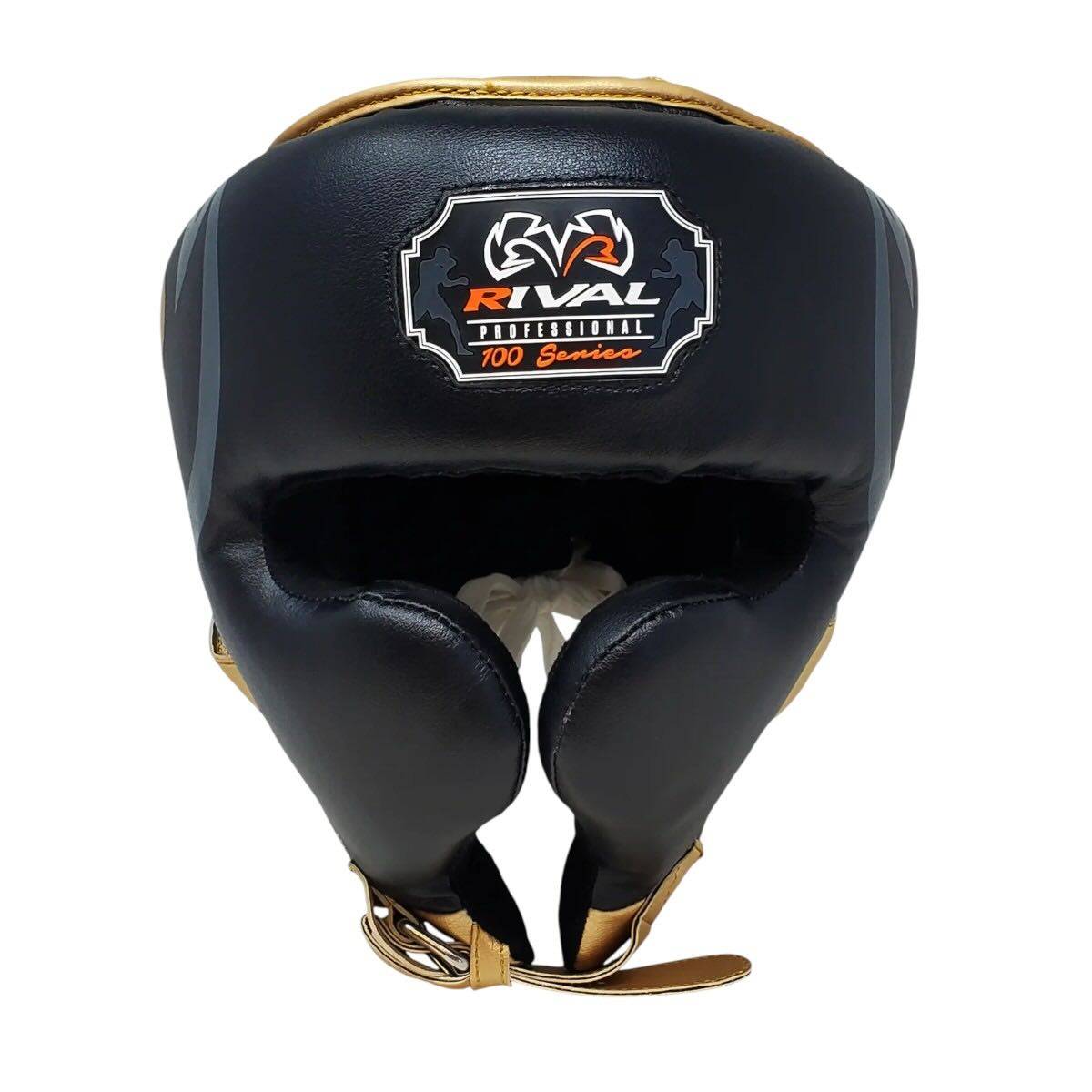 Casque boxe pro Rival RHG100 noir et or, léger et protecteur avec grande visibilité et confort premium