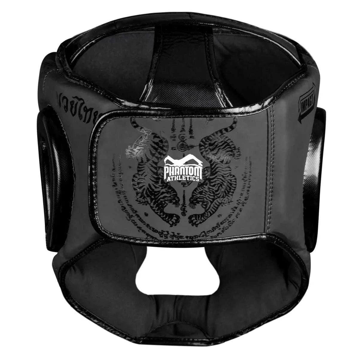 Casque de Boxe Muay Thaï Phantom Athletics avec protection complète et design Sak-Yant vegan