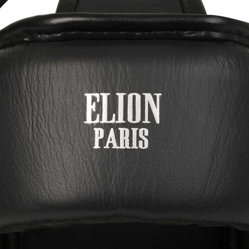 Black Elion Paris leather full-face boxing helmet with embroidered logo