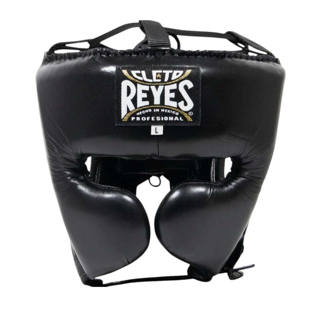Casque de boxe Cleto Reyes noir en cuir pleine fleur semi intégral pour sparring