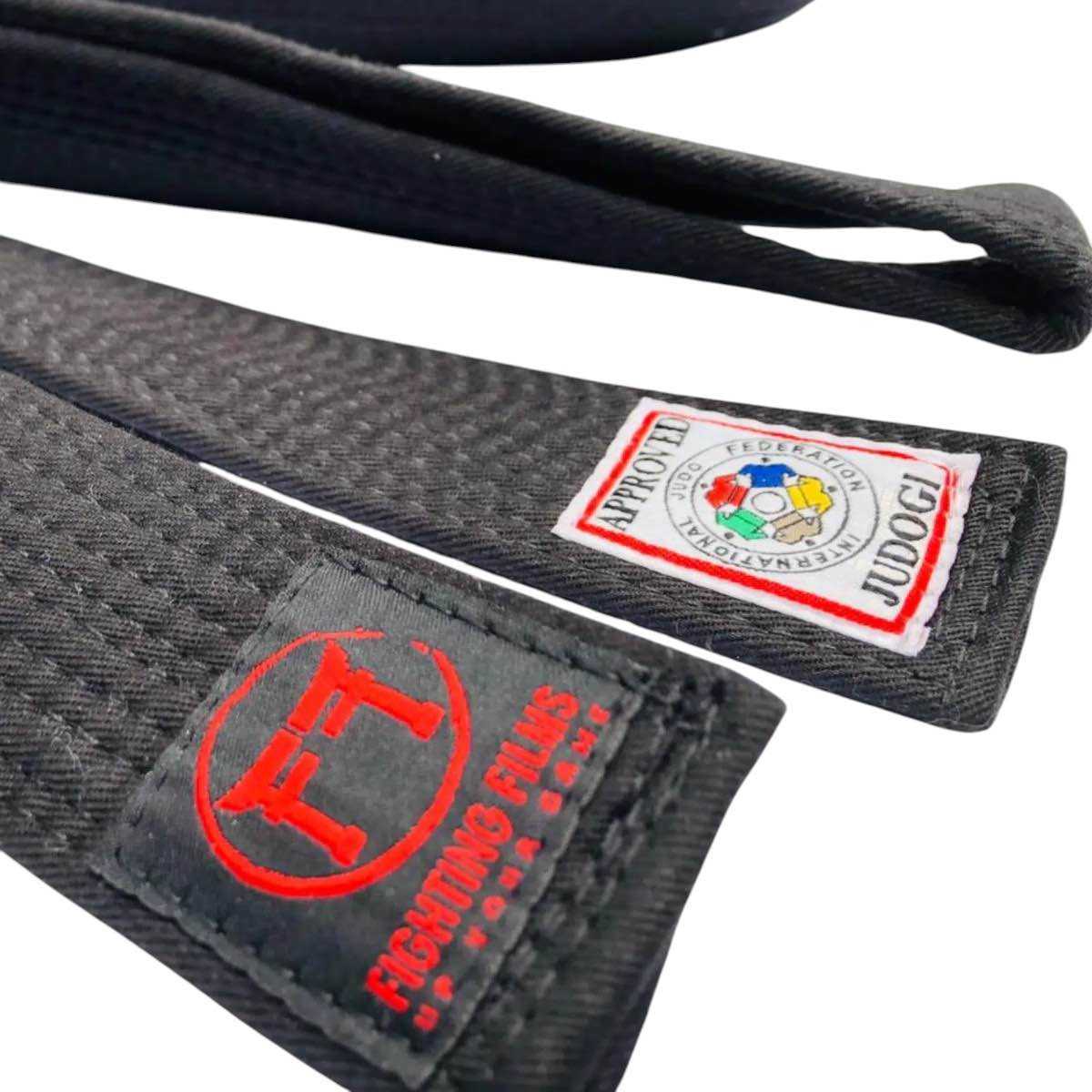 Ceinture noire de judo Fighting Films homologuée IJF, épaisse et durable pour compétition