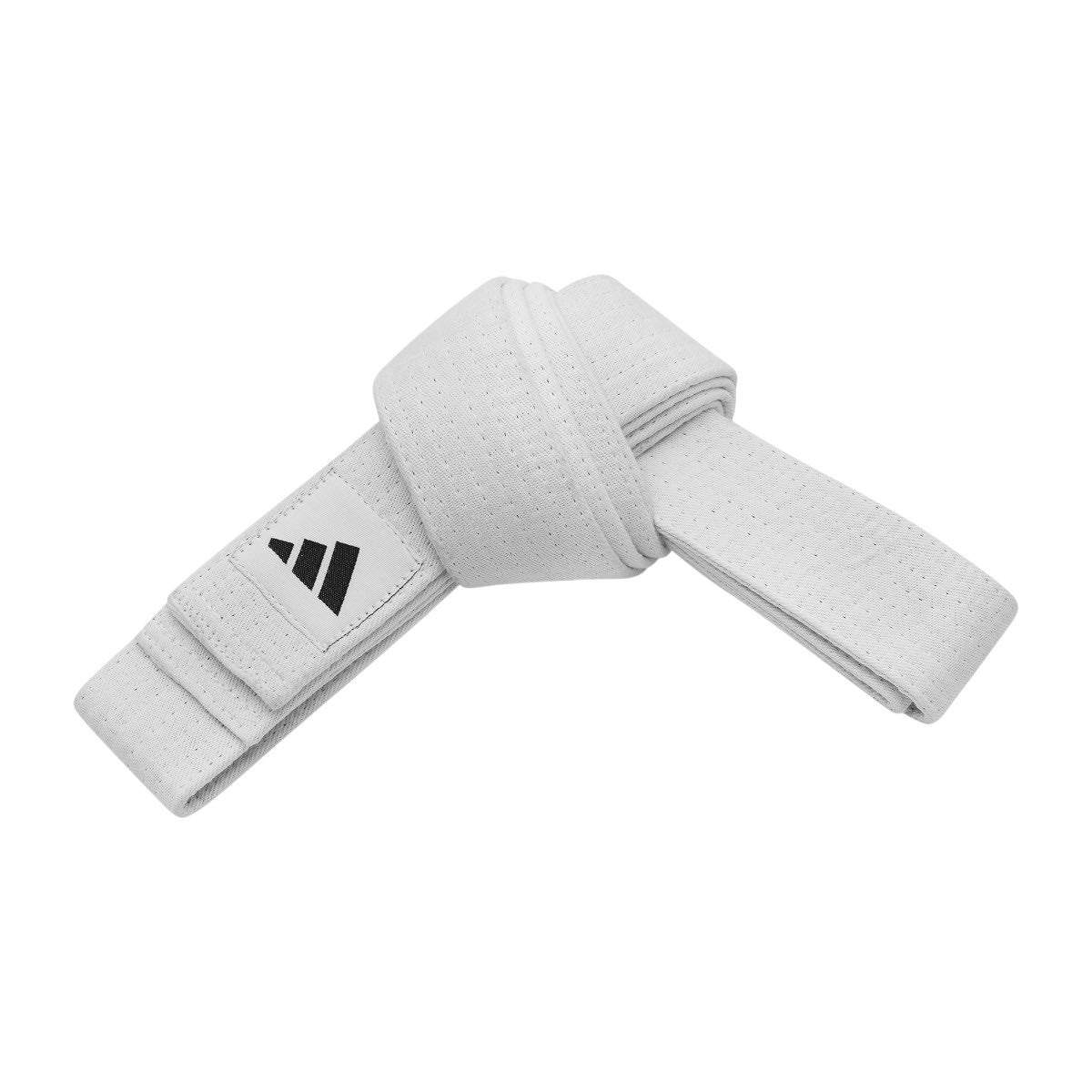 White Adidas Ceinture Arts Martiaux martial arts belt made of durable cotton with Adidas logo