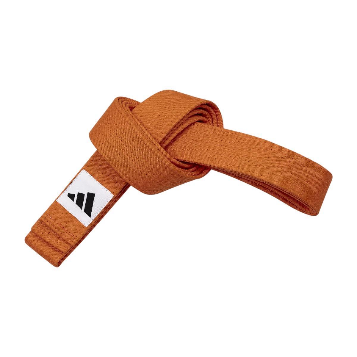 Orange Adidas martial arts belt Ceinture Arts Martiaux made of 100% cotton with reinforced stitching.