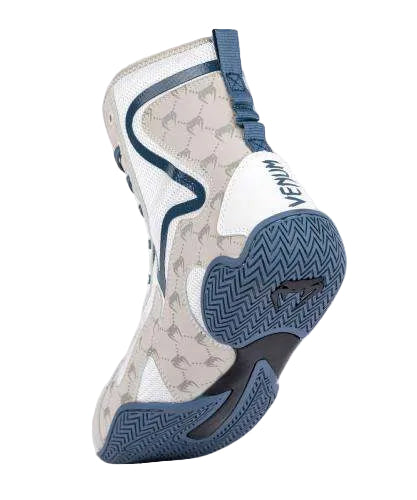 Chaussures de boxe Venum Elite Monogram - Blanc/Bleu