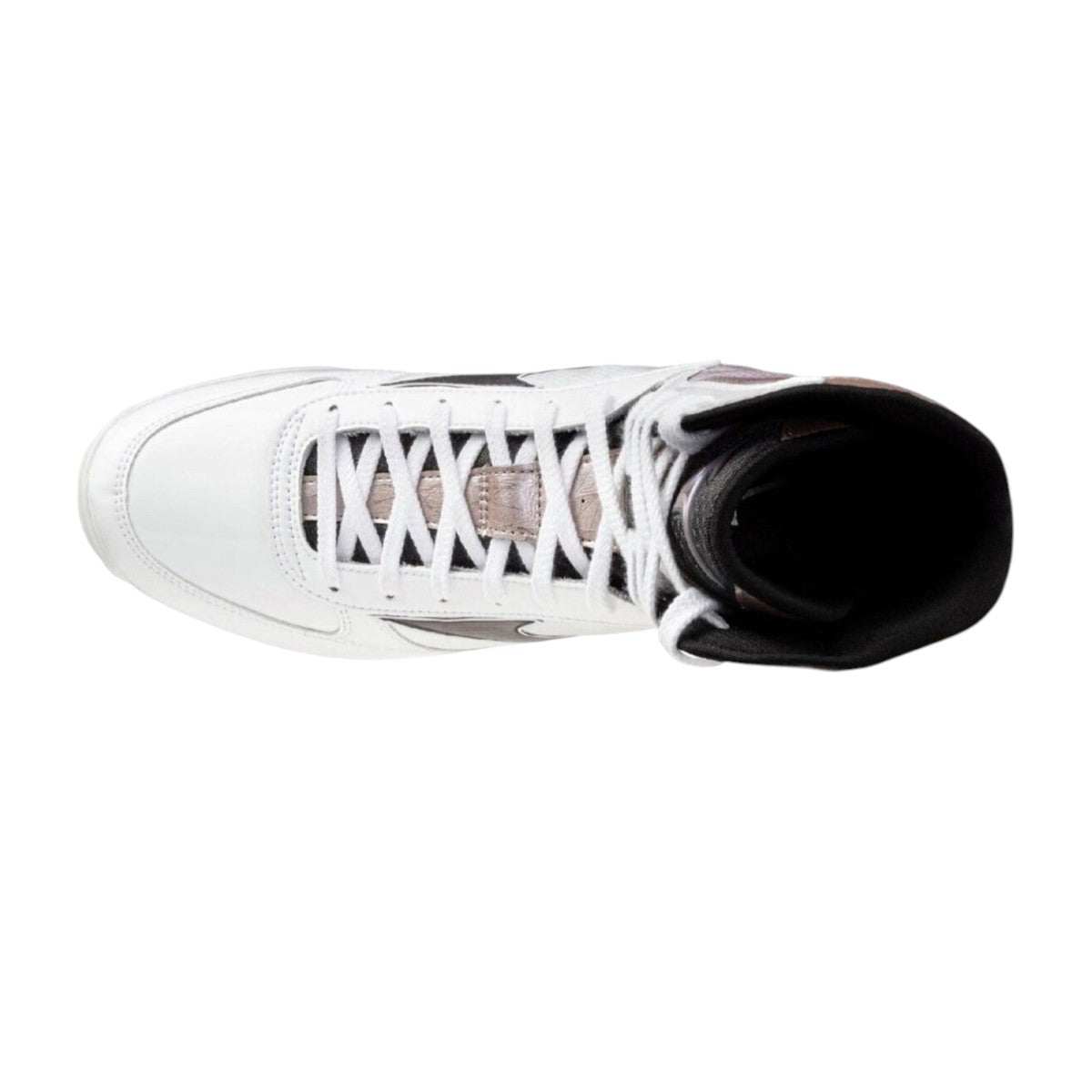 Chaussures de boxe Mizuno Wave Monster blanches pour entraînement et compétition avec technologie Mizuno Wave et collaboration Naoya Inoue