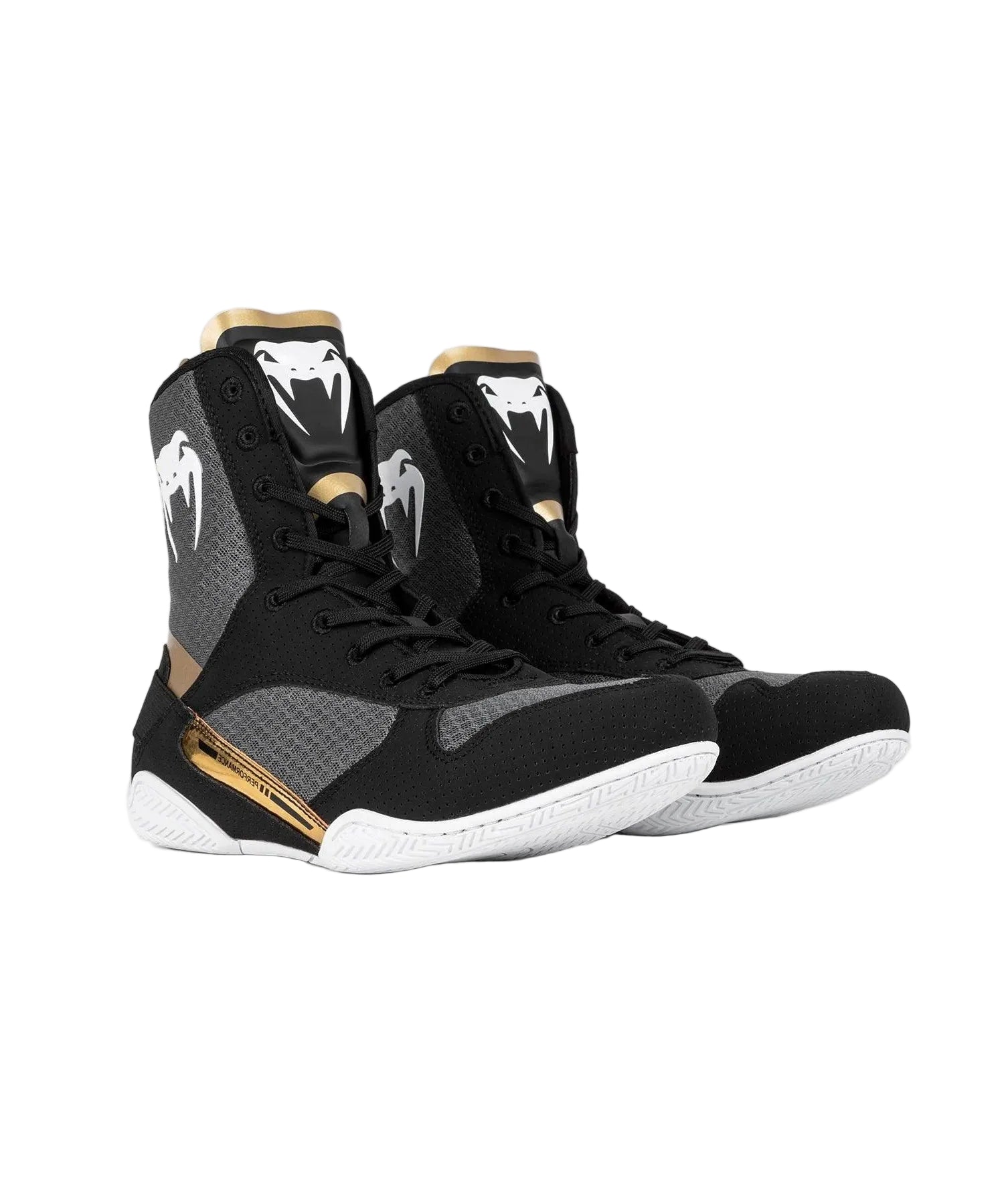 Chaussures de boxe Venum Elite - Noir/Blanc/Or