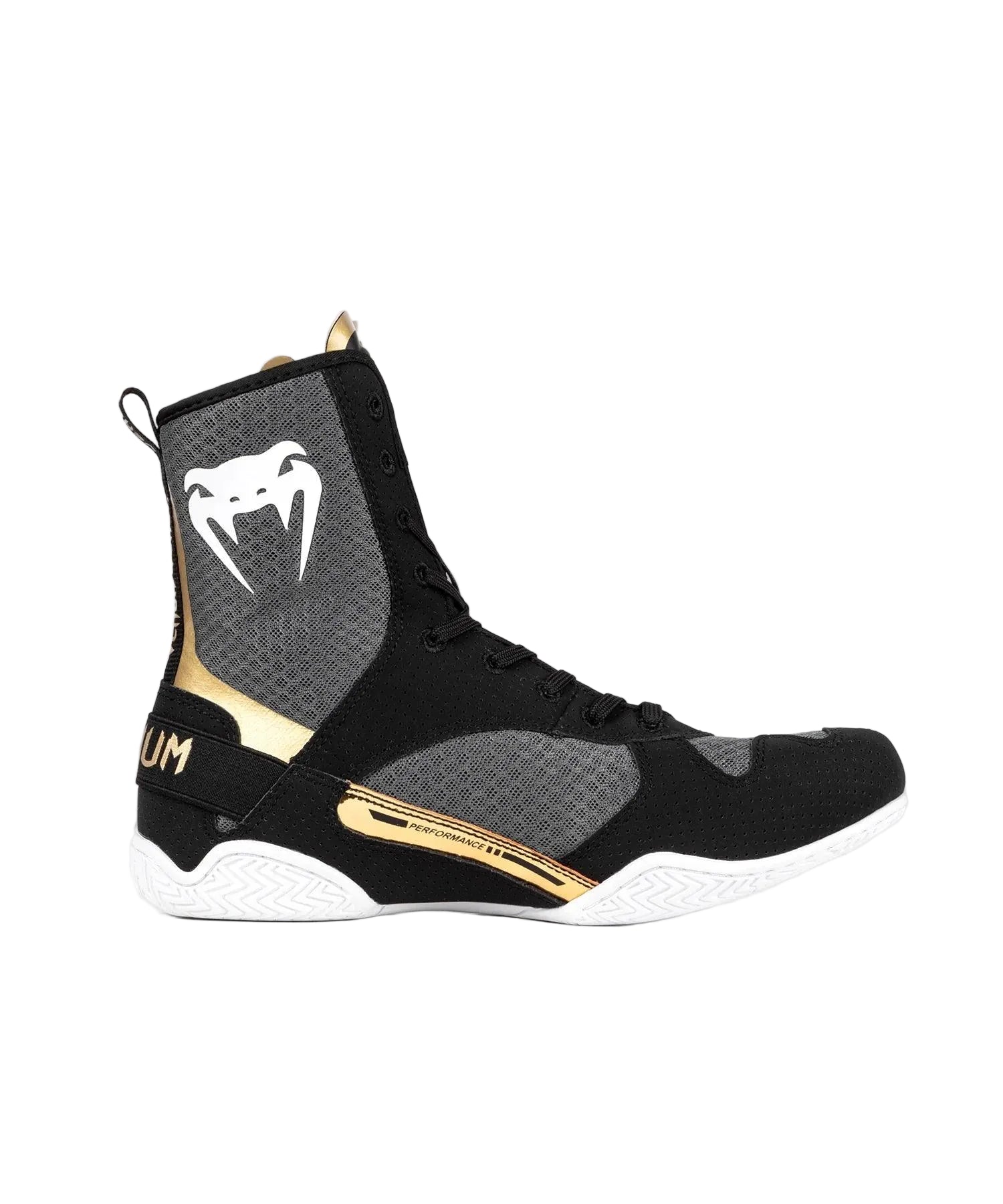 Chaussures de boxe Venum Elite - Noir/Blanc/Or