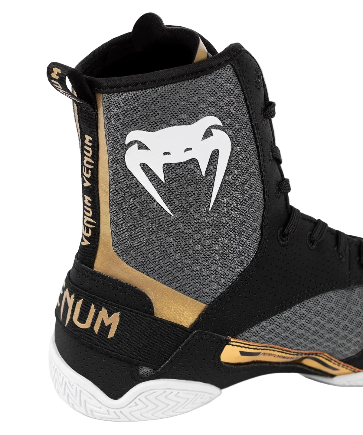 Chaussures de boxe Venum Elite - Noir/Blanc/Or
