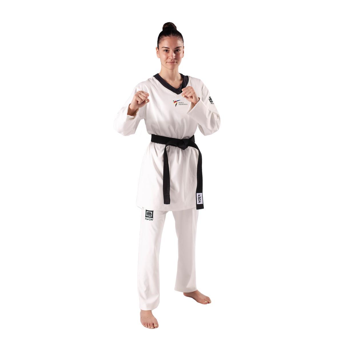 Dobok de Taekwondo Kwon Slimfit WT Col Noir 1010