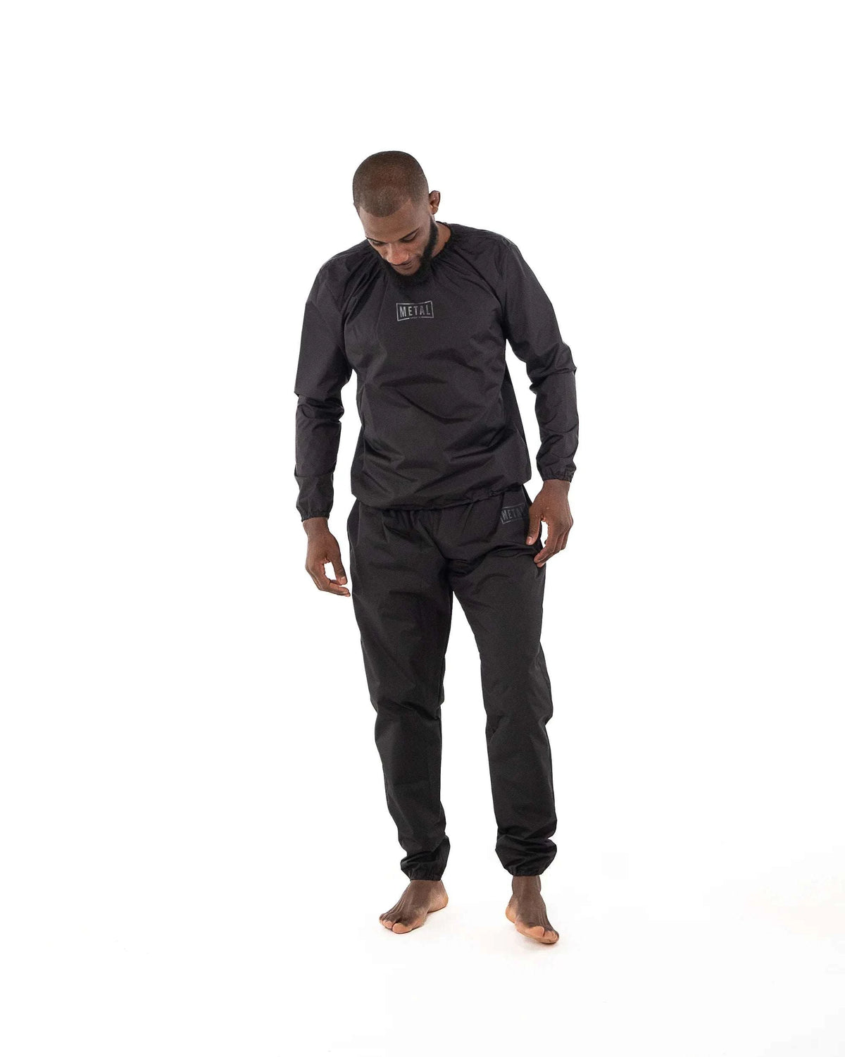 Ensemble sauna Metal Boxe veste et pantalon pour intensifier la sudation lors de l'entraînement fitness et boxe
