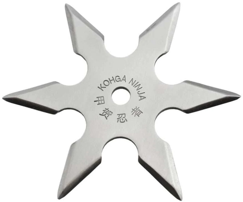 Etoile de jet, Shuriken 6 branches acier 420 - Argent