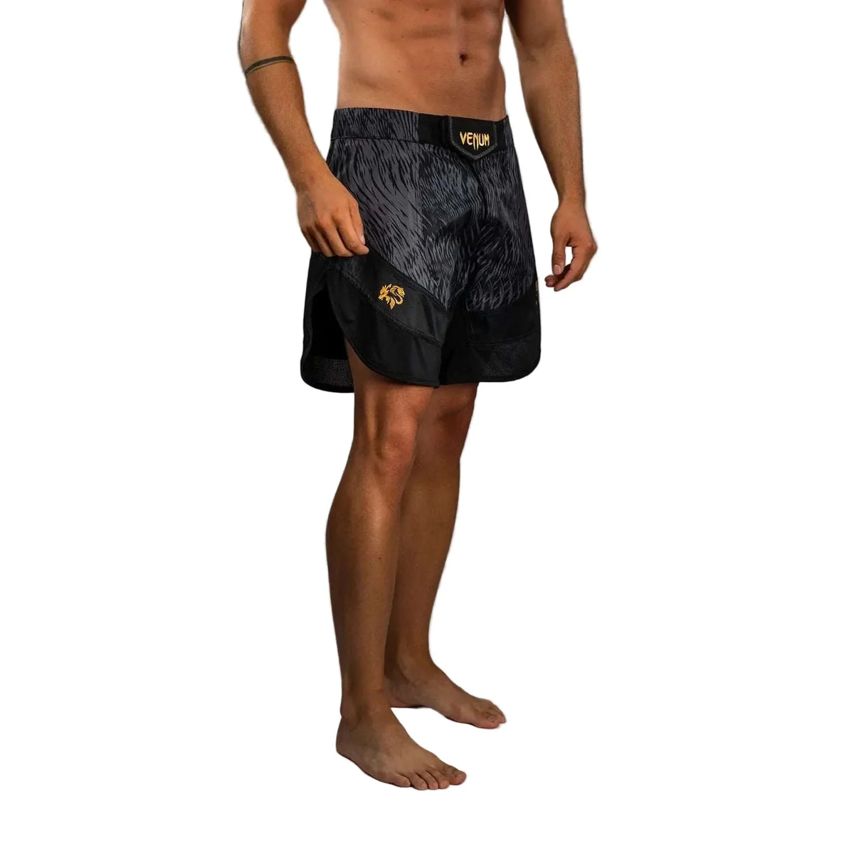Fightshorts Wild Borz Venum x Chimaev noir gris pour MMA et sports de combat