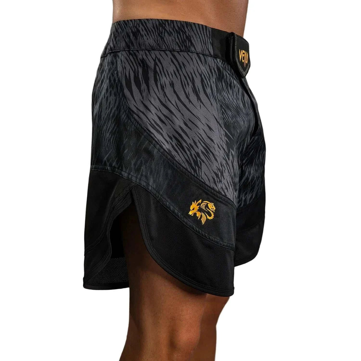 Fightshorts Wild Borz Venum x Chimaev noir et gris pour MMA et sports de combat