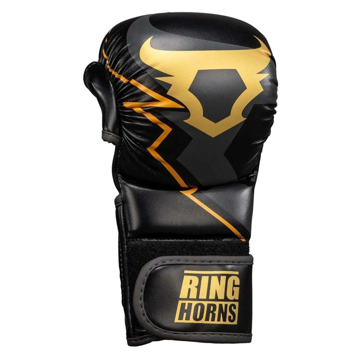 Protège-tibias Venum noir et or pour muay-thaï et kick-boxing avec mousse absorbante et fermeture velcro