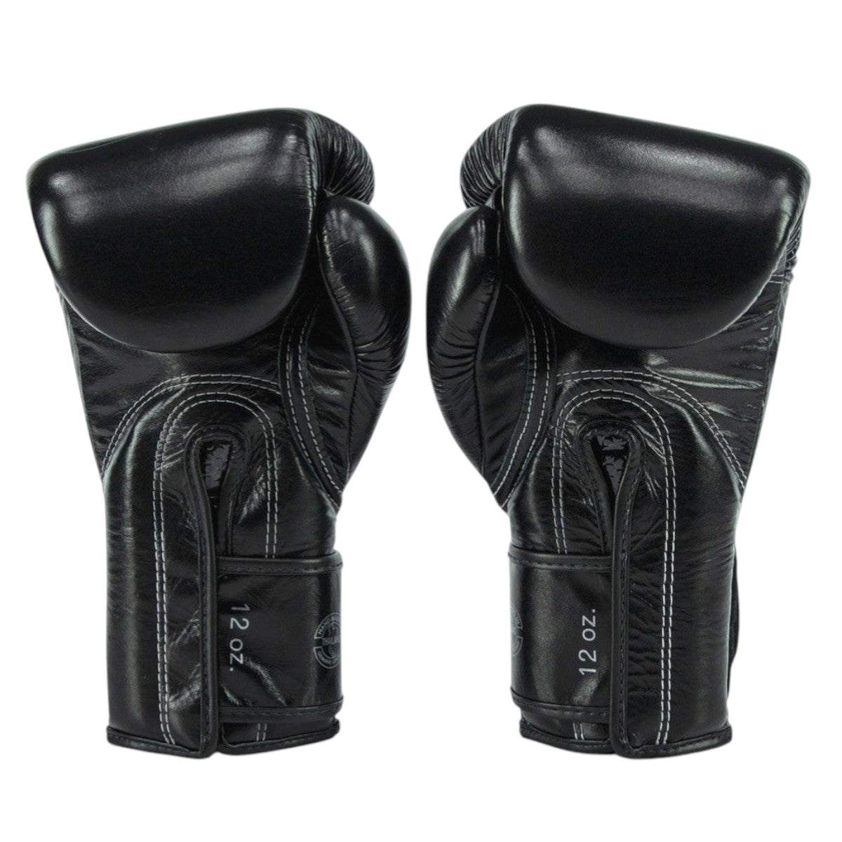 Gants de boxe Fairtex x Glory noir en cuir avec mousse double densité et fermeture velcro