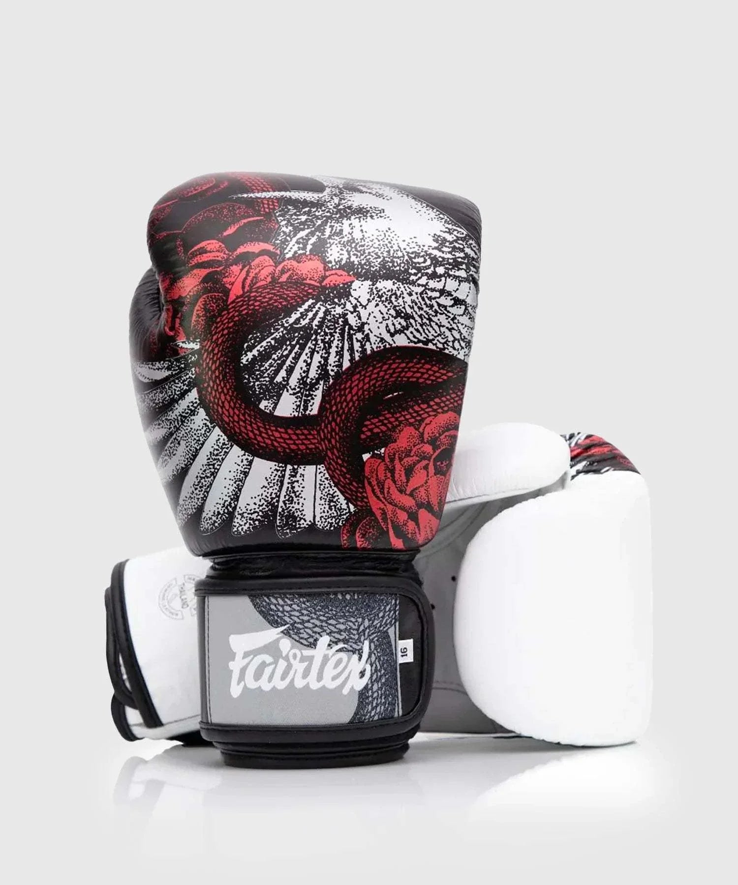 Gants de boxe Fairtex The Beauty of Survival en cuir premium avec mousse multi-couches et fermeture velcro