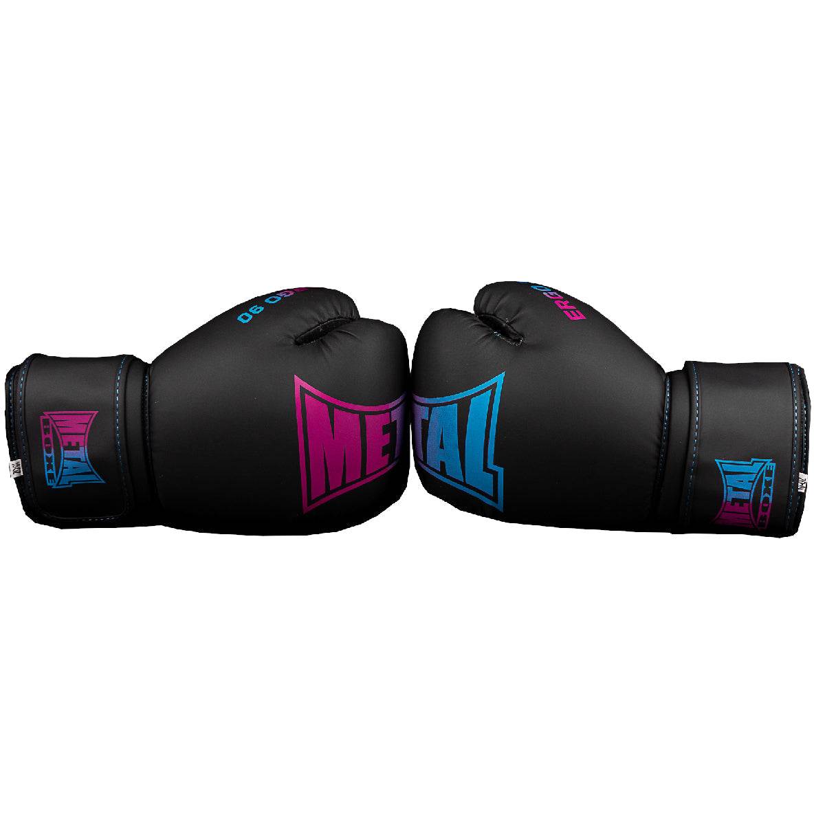 Gants de Boxe Metal Boxe Ergo 90 noirs en semi-cuir, confort et protection pour entraînements intenses