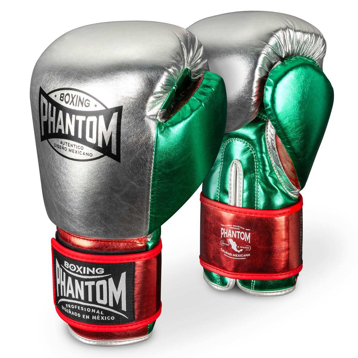 Gants de boxe Mexico Phantom Athletics en cuir synthétique végan au design classique mexicain
