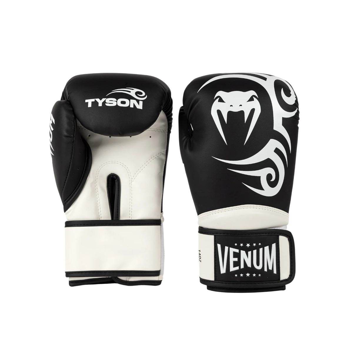 Gants de boxe Venum Giant 2.0 Mike Tyson en cuir Nappa noir et blanc