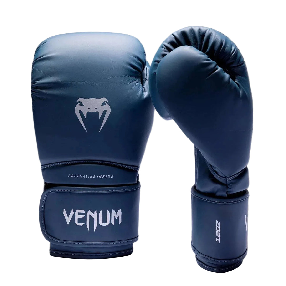 Gants de boxe VENUM Contender 1.5 bleu nuit et argent pour débutants, confort et protection optimale