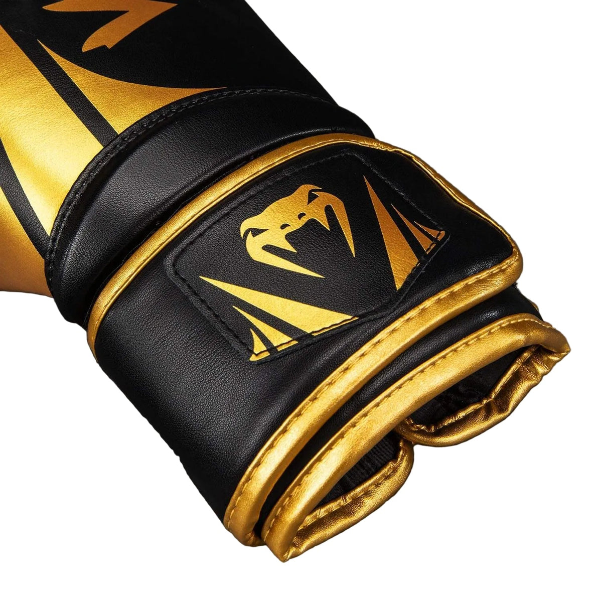 Gants de boxe Venum Challenger 2.5 noir et or avec mousse triple densité et maintien renforcé du poignet pour entraînement polyvalent