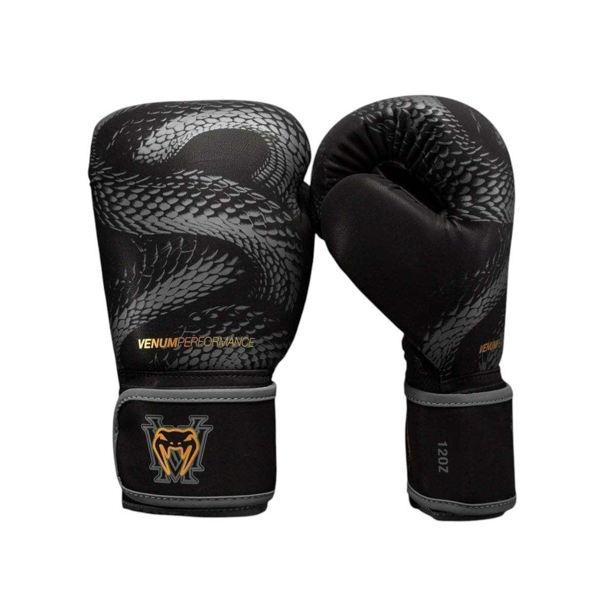 Gants de boxe Venum Matupa noirs gris or pour entraînement sac et sparring avec protection et confort optimale