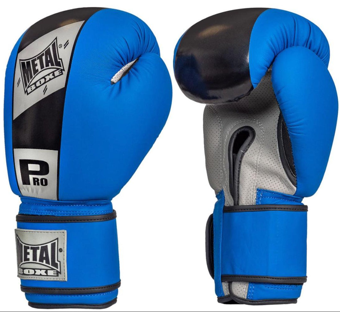 Gants de boxe Metal Boxe Compétition Velcro Pro (MB222) Bleu