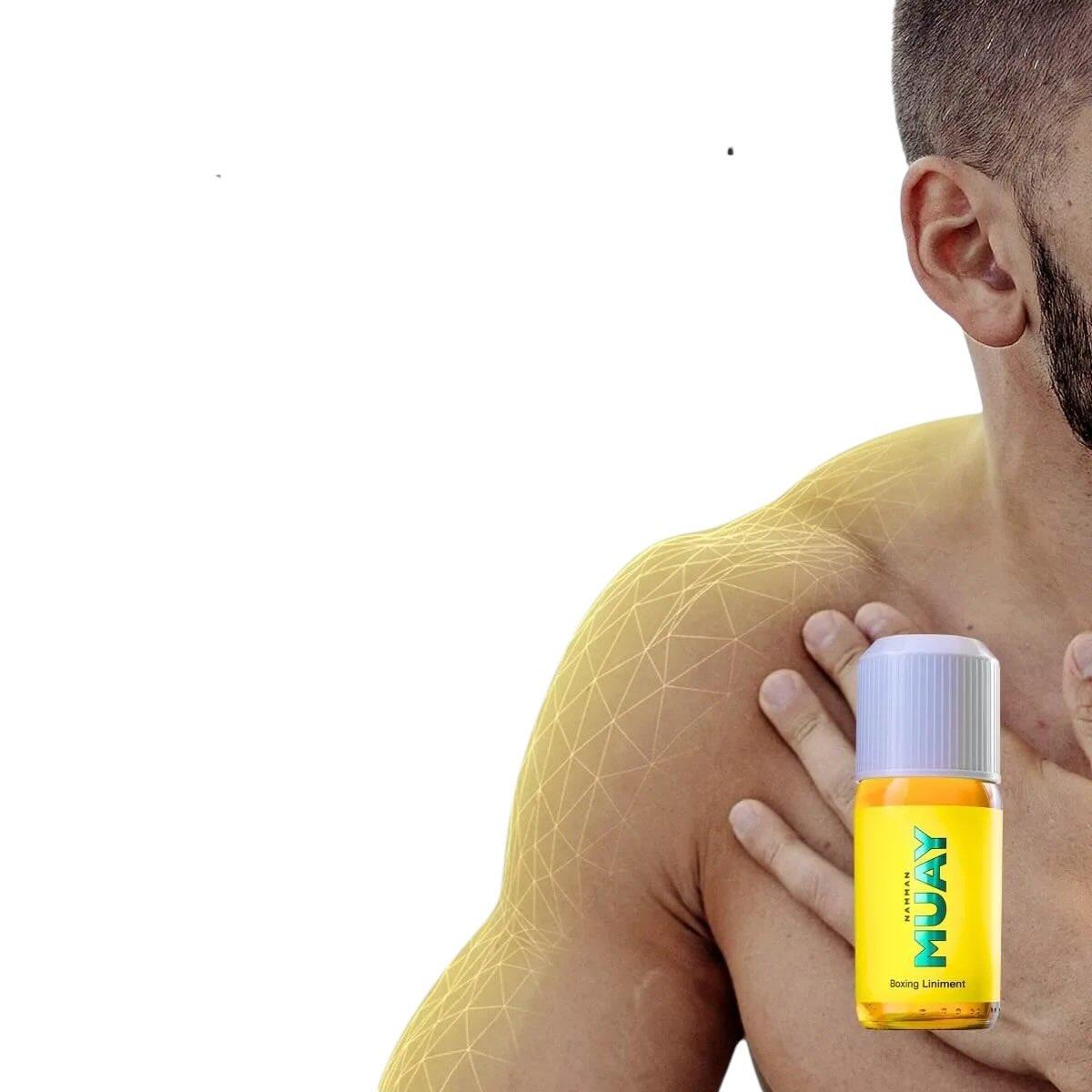 Flacon d’huile chauffante Namman Muay 120 ml pour préparation musculaire et récupération en sports de combat