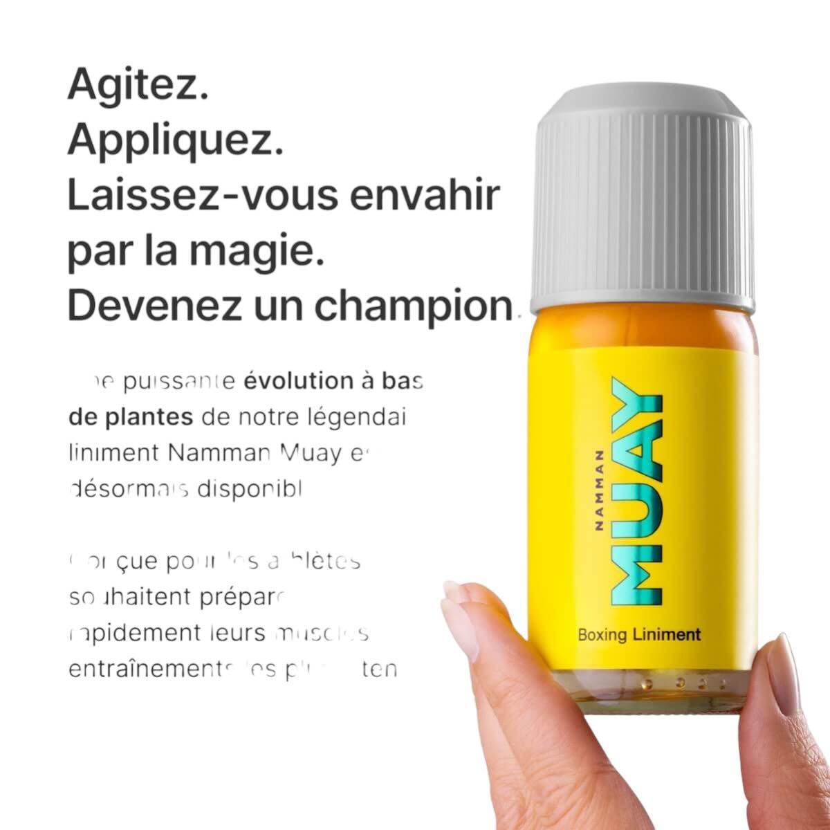 Flacon d'huile chauffante Namman Muay 120 ml pour préparation musculaire et récupération sportive
