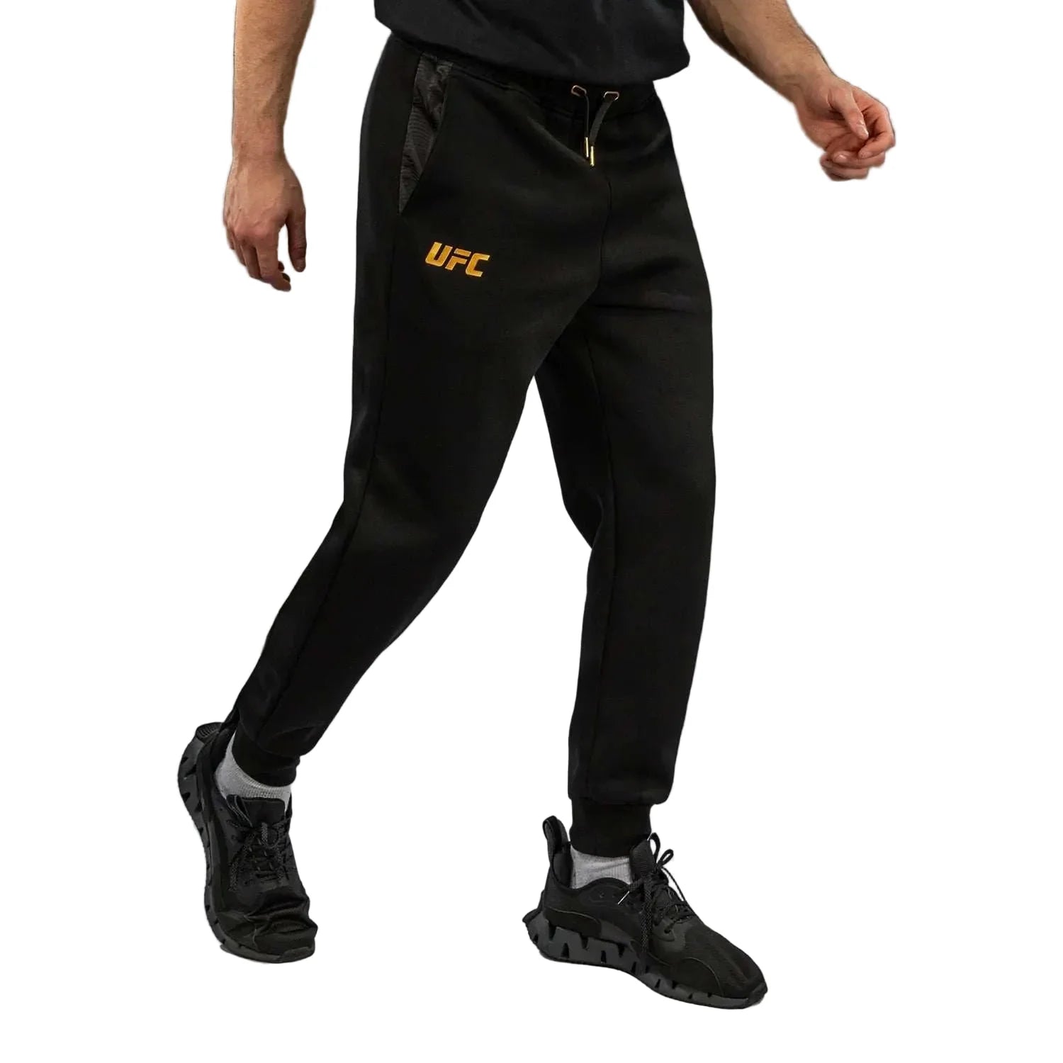Pantalon de jogging Venum UFC Zenith noir et or, confortable et stylé pour entraînement MMA