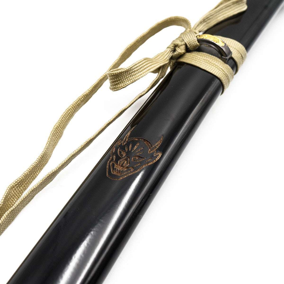 Katana Acier Kill Bill réplique décorative 75 cm acier inoxydable saya laquée noire et tsuka tressée noire
