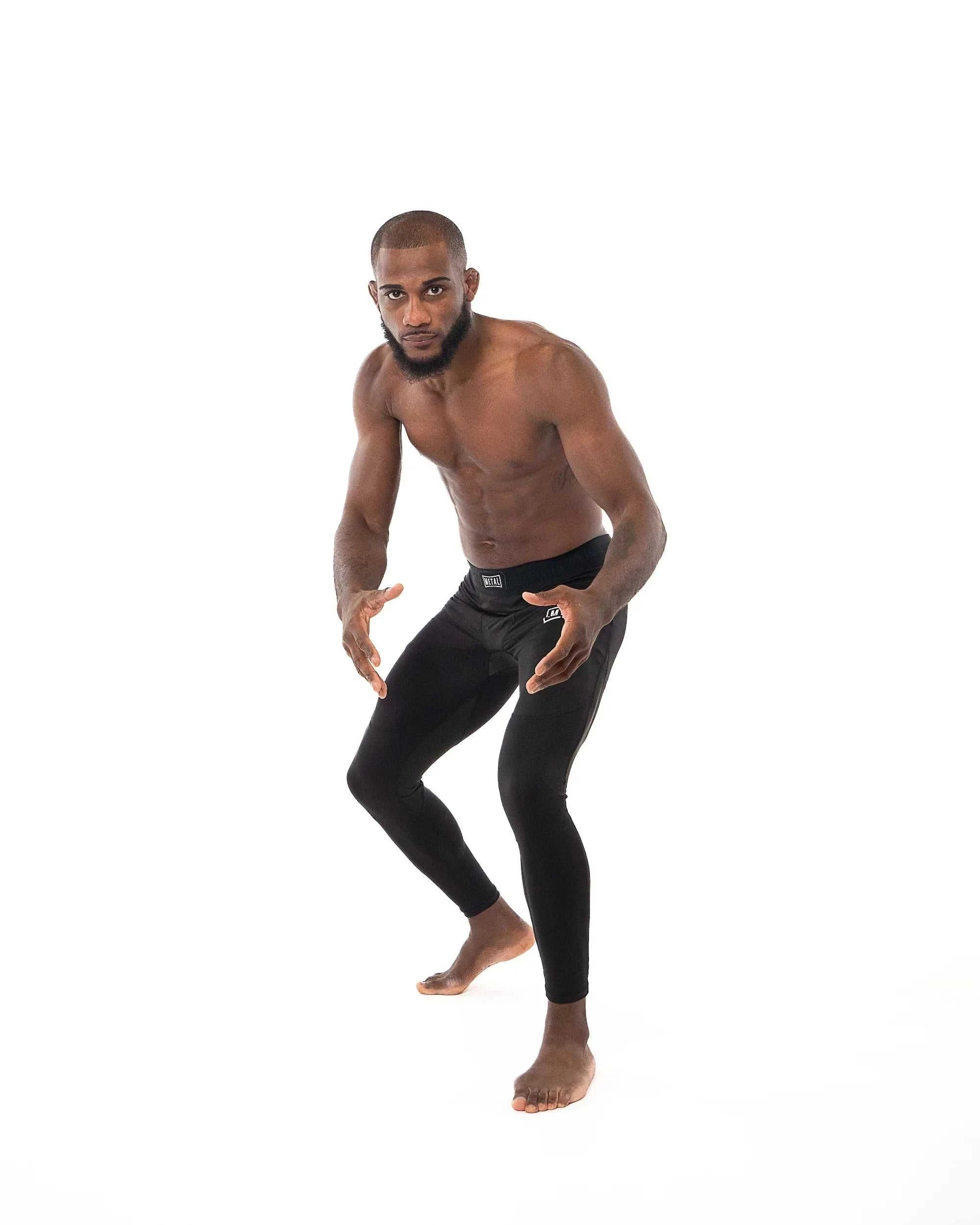 Legging Homme Metal Boxe noir compression technique pour entraînement MMA et boxe