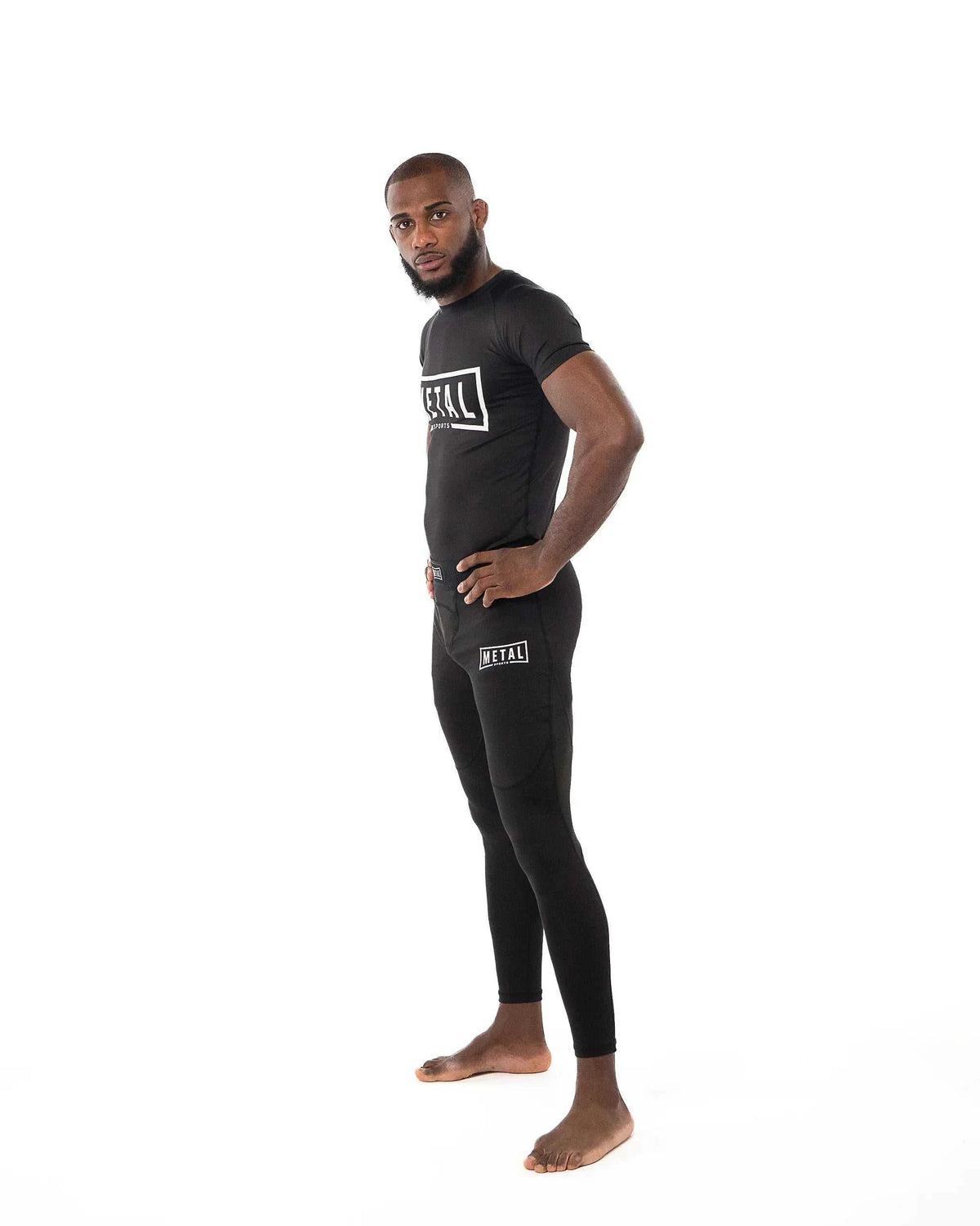 Legging Homme Metal Boxe noir pour entraînement et combat avec compression technique