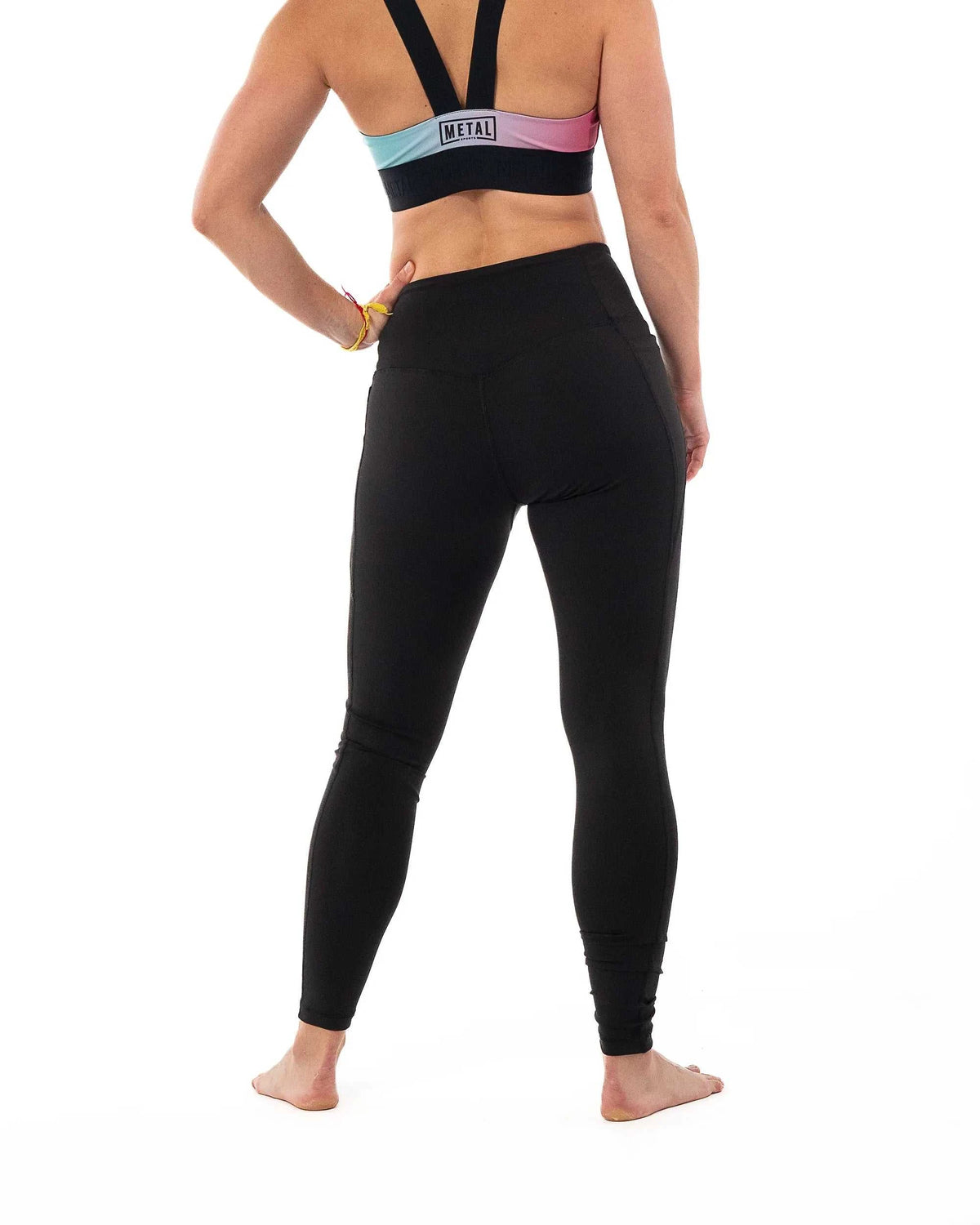 Legging Femme Metal Boxe noir en polyester et élasthanne, maintien et confort pour sport
