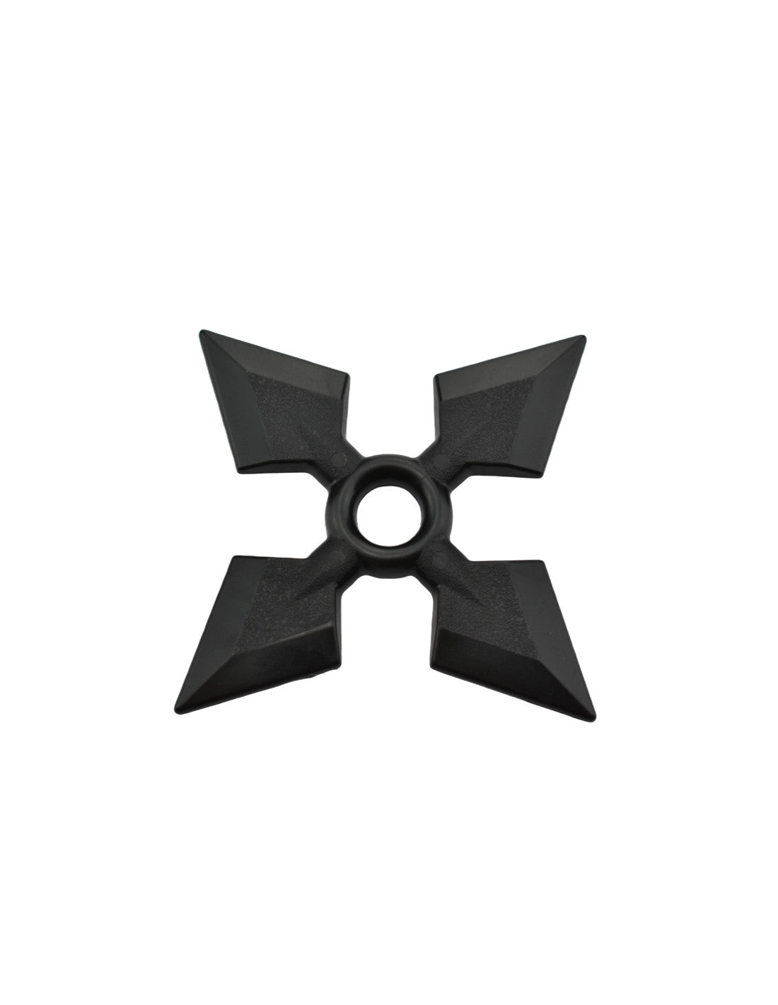Set of four black polypropylene throwing stars for martial arts training