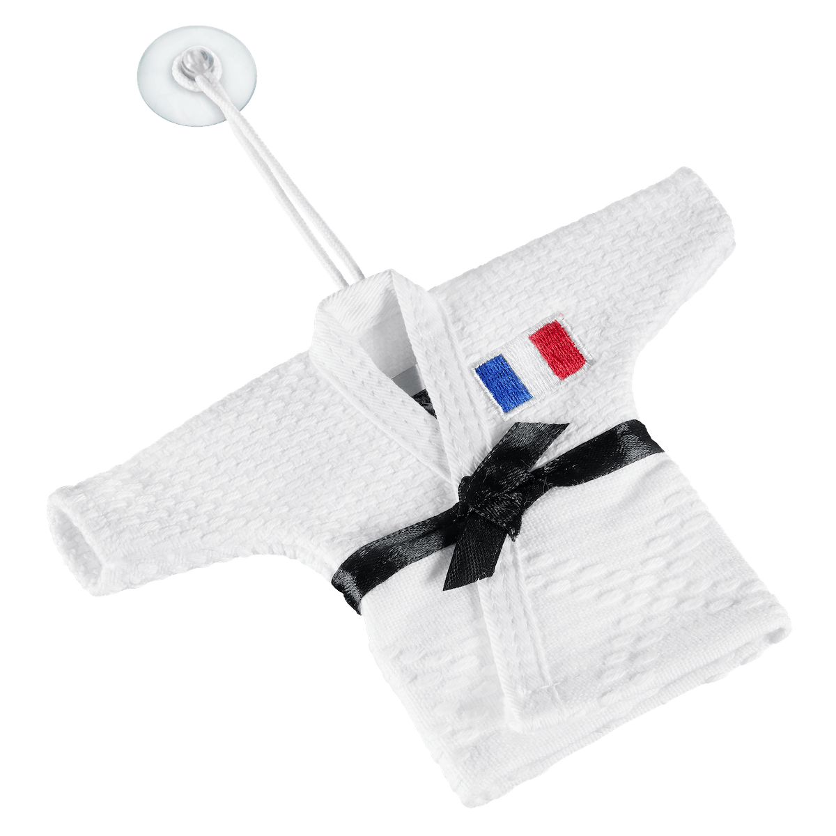Mini kimono de judo Mizuno à suspendre, veste blanche et ceinture noire