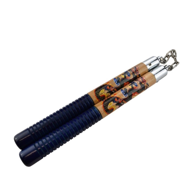 Nunchaku Bois Chaîne Dragon bleu Dojo Master - ARC121