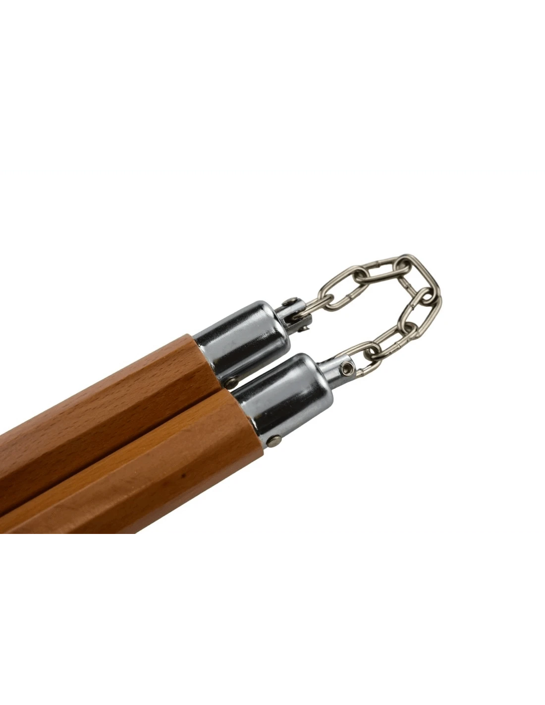 Nunchaku Bois Hexagonal Naturel Piranha – Chaîne 30 cm